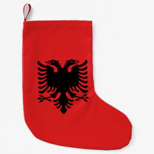 Petite Chaussette De Noël Bas de Noël avec le drapeau d'Albanie