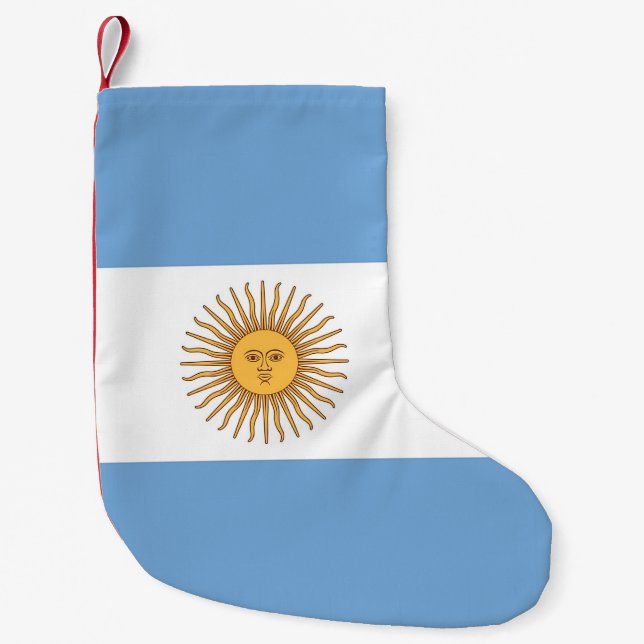 Petite Chaussette De Noël Bas de Noël avec le drapeau d'Argentine (Devant)