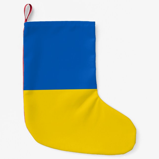 Petite Chaussette De Noël Bas de Noël avec le drapeau de l'Ukraine (Devant)