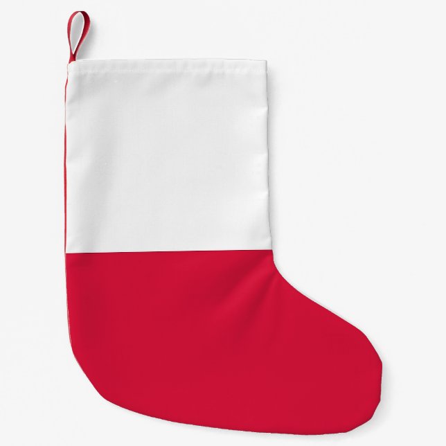 Petite Chaussette De Noël Bas de Noël avec le drapeau de Pologne (Devant)
