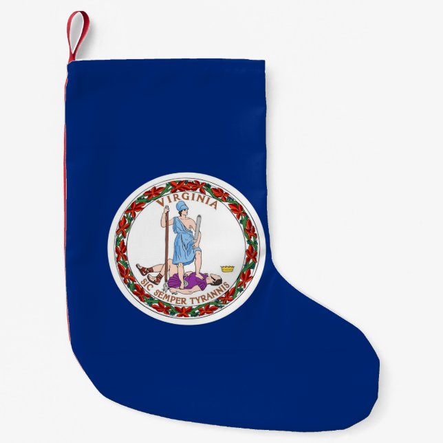 Petite Chaussette De Noël Bas de Noël avec le drapeau de Virginie (Devant)