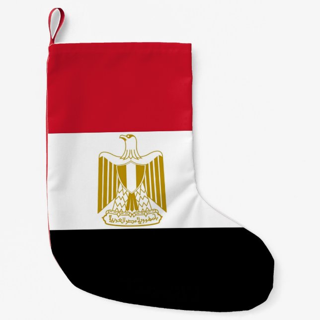 Petite Chaussette De Noël Bas de Noël avec le drapeau d'Egypte (Devant)