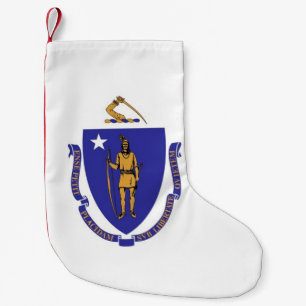 Petite Chaussette De Noël Bas de Noël avec le drapeau du Massachusetts