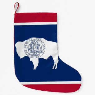 Petite Chaussette De Noël Bas de Noël avec le drapeau du Wyoming