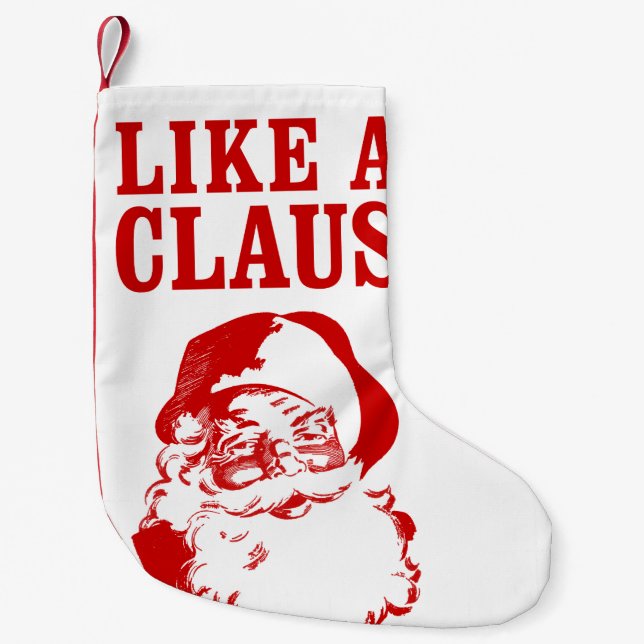 Petite Chaussette De Noël Bas de Noël "COMME CLAUS" (Devant)