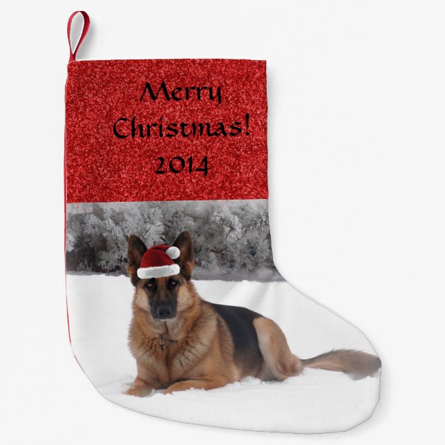 Petite Chaussette De Noël Bas de Noël de berger allemand (Devant)