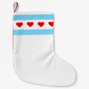 Petite Chaussette De Noël Bas de Noël de drapeau de coeur de Chicago