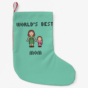 Petite Chaussette De Noël Bas de Noël de maman de la fille du monde de pixe