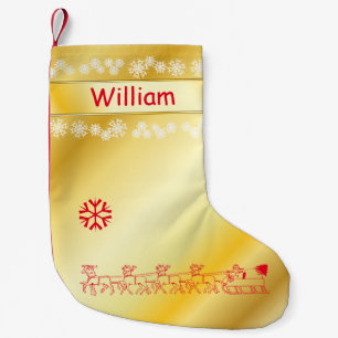Petite Chaussette De Noël Bas de Noël d'or de Monogramed