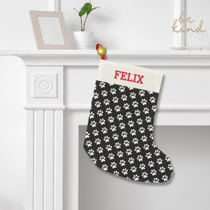 Petite Chaussette De Noël Bas de Noël pour le chat avec le nom