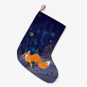 Petite Chaussette De Noël Bas de Noël Renard en course