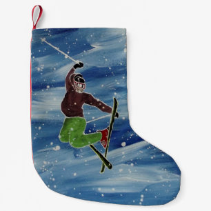 Petite Chaussette De Noël Bas de thème de ski