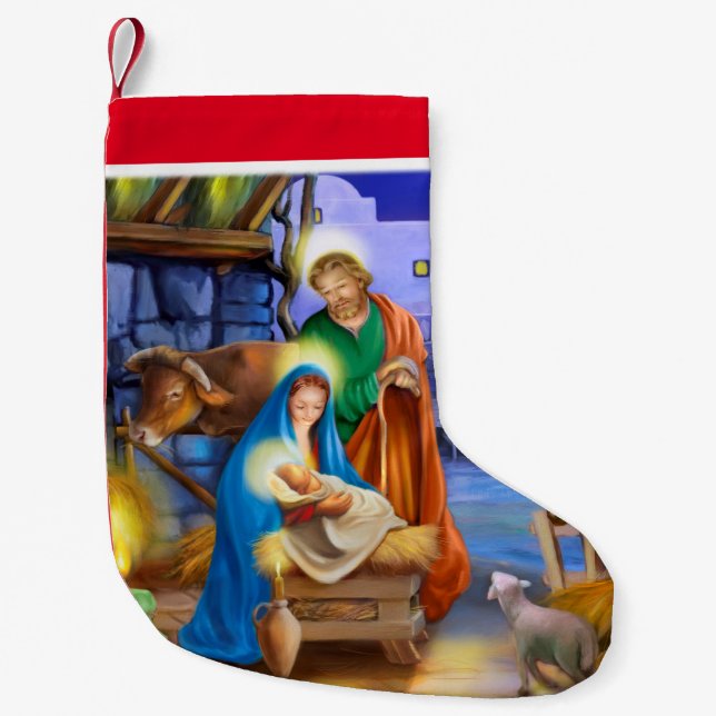 Petite Chaussette De Noël Bas de vacances de nativité (Devant)