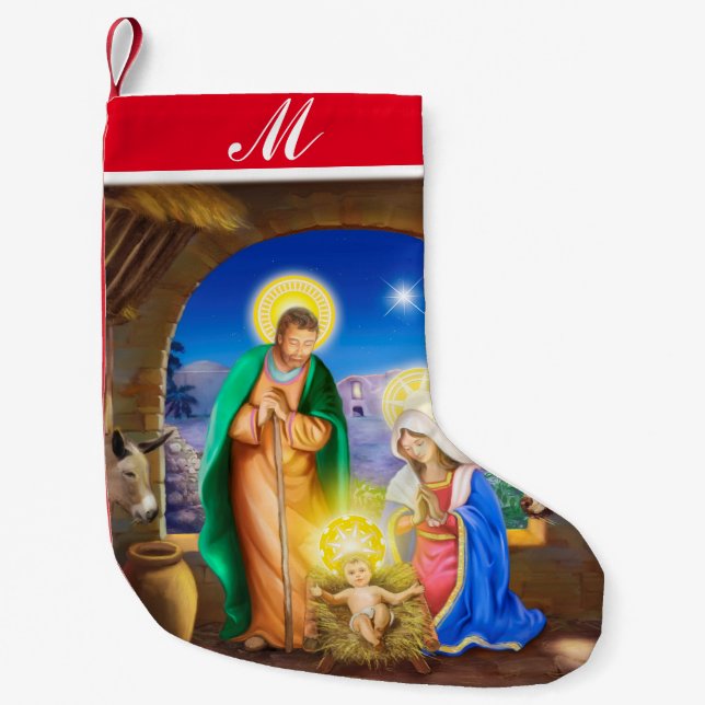 Petite Chaussette De Noël Bas de vacances de nativité (Devant)