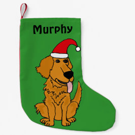 Petite Chaussette De Noël Bas drôle de Noël de golden retriever