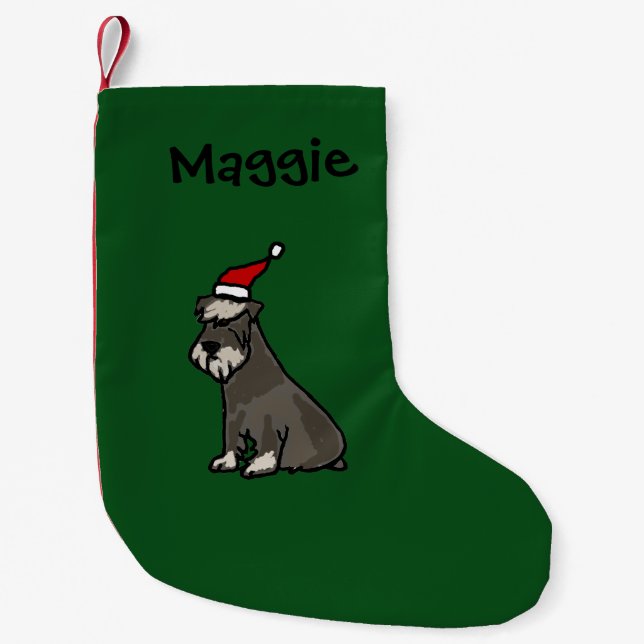 Petite Chaussette De Noël Bas drôle de Noël de Schnauzer (Devant)