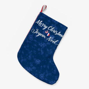 Petite Chaussette De Noël Bas français bilingue de Noël d'Américain