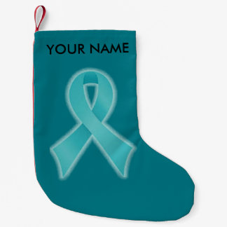 Petite Chaussette De Noël Bas orienté de Noël de ruban turquoise
