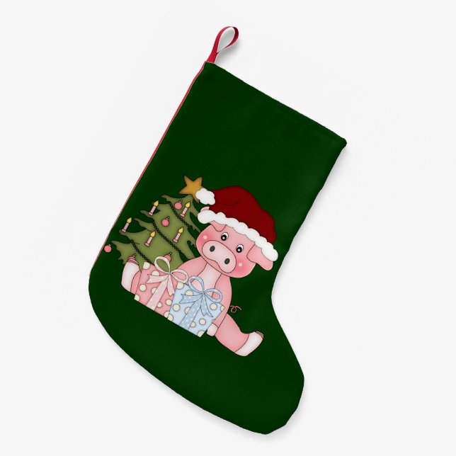 Petite Chaussette De Noël Bas porcin de Noël de cadeaux (Devant (Accrochage))