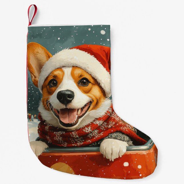 Petite Chaussette De Noël Basenji Dog Roller Dessous de verre Noël (Devant)