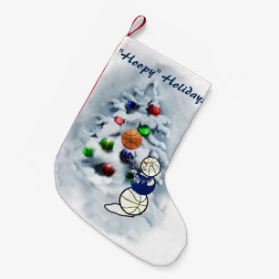 Petite Chaussette De Noël Basket-ball Snowman Noël
