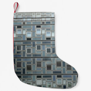 Petite Chaussette De Noël Bâtiment de peinture murale grise