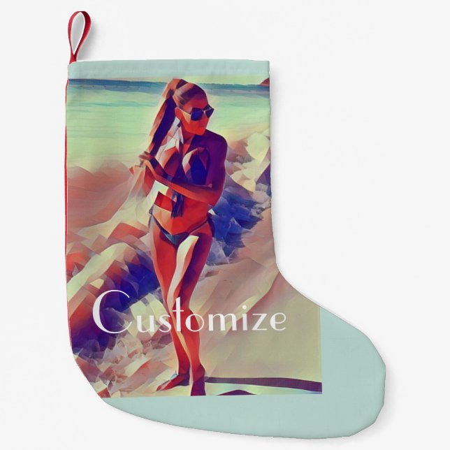Petite Chaussette De Noël Beach Girl Thunder_Cove (Devant)
