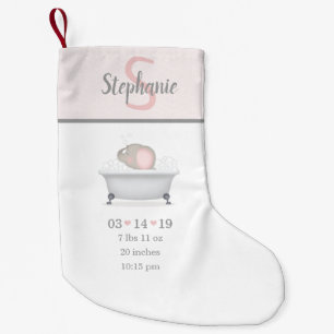 Petite Chaussette De Noël Bébé Eléphant Bain Faire-part de naissance