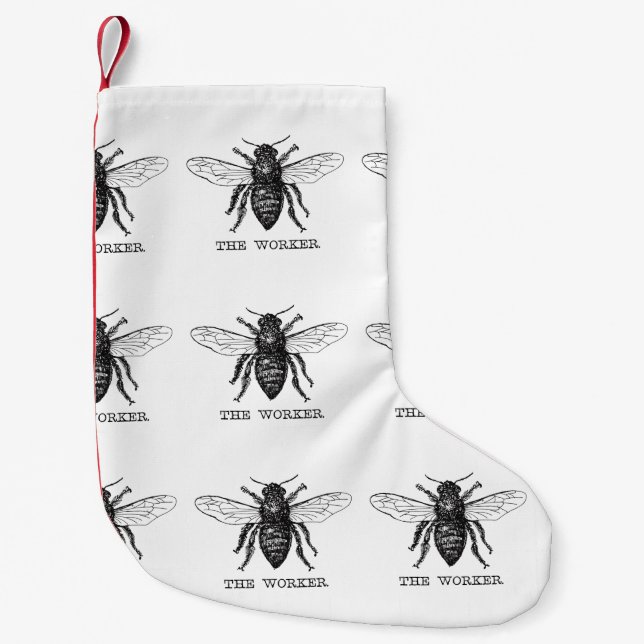 Petite Chaussette De Noël Bee Worker Honey Black Bumblebee (Devant)