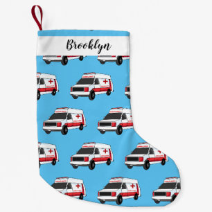 Petite Chaussette De Noël Belle ambulance rouge caricature van