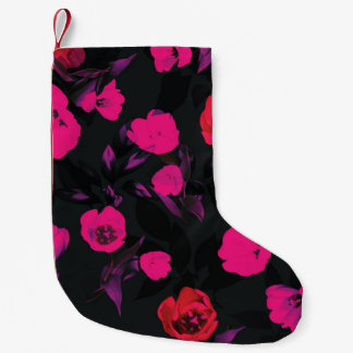 Petite Chaussette De Noël Belle aquarelle tulipe fleurs transparent patte
