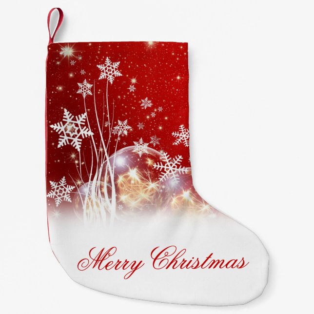 Petite Chaussette De Noël Belle illustration festive "Joyeux Noël" (Devant)