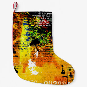 Petite Chaussette De Noël Belle mise en page grunge, vintage, annive