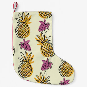 Petite Chaussette De Noël Belle patte d'illustration d'ananas et de fraises