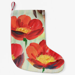 Petite Chaussette De Noël Belle peinture à l'huile avec équipement d'artiste