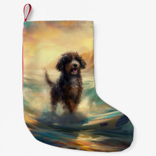 Petite Chaussette De Noël Bernedoodle Beach Surf Peinture