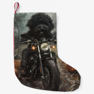 Petite Chaussette De Noël Bernedoodle en moto Halloween effrayant