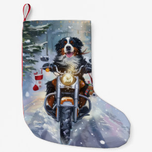 Petite Chaussette De Noël Bernese Mountain Dog équitation Moto Noël