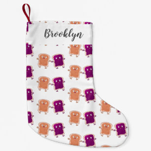 Petite Chaussette De Noël Beurre d'arachide mignonne et caricature sandwich 
