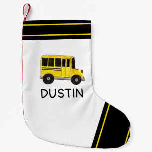 Petite Chaussette De Noël Big Yellow School Bus Transport