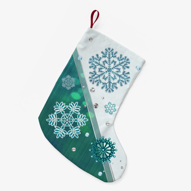 Petite Chaussette De Noël Bijoux de flocon de neige 3D (Devant (Accrochage))