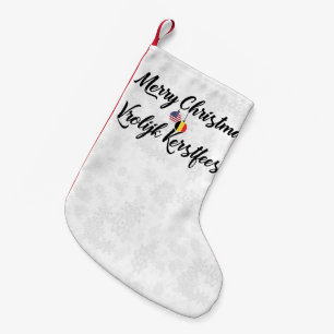 Petite Chaussette De Noël Bilingue Belge Américain Xmas Stocking