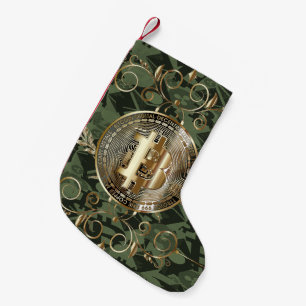 Petite Chaussette De Noël Bitcoin Gold Coin argent Design