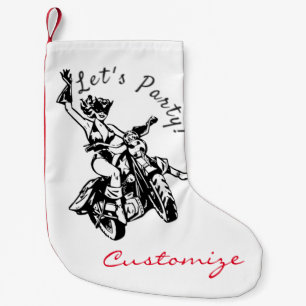 Petite Chaussette De Noël Black Cat Biker Babe Thunder_Cove 