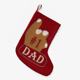 Petite Chaussette De Noël Blanc rouge #1 Papa