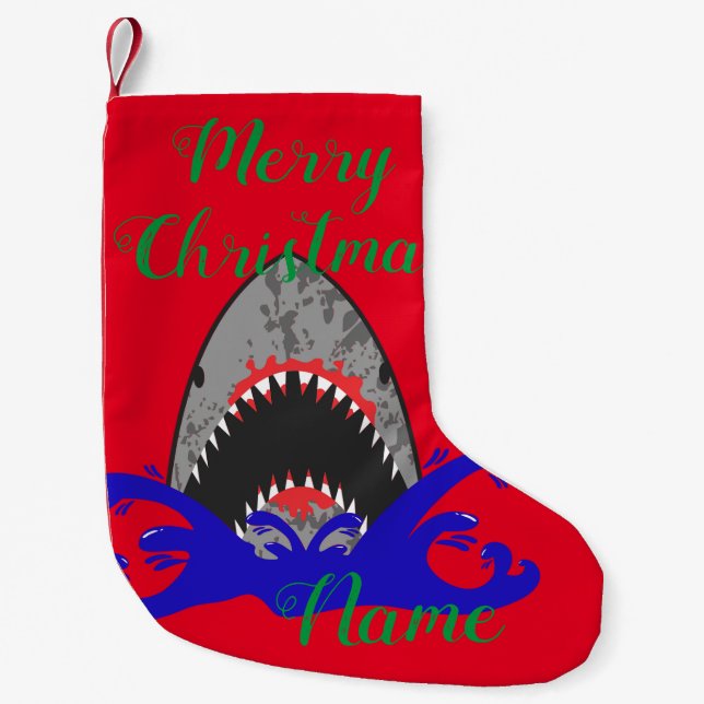 Petite Chaussette De Noël Bloody Shark Jaws Thunder_Cove (Devant)