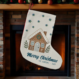 Petite Chaussette De Noël Boho Cookie House Snowflakes Famille