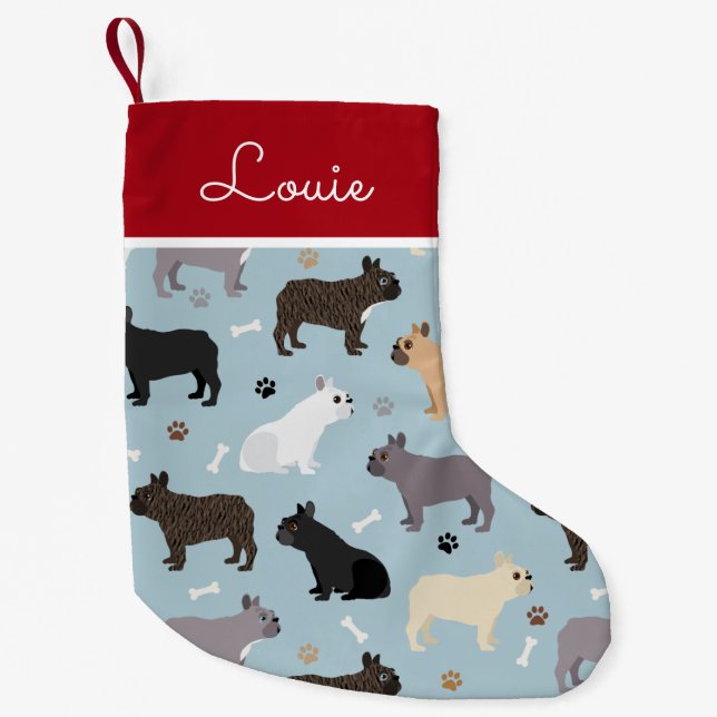 Petite Chaussette De Noël Bones et pattes de Bulldog (Devant)