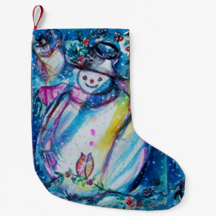 PETITE CHAUSSETTE DE NOËL BONHOMME DE NEIGE AVEC HIBOU