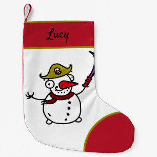 Petite Chaussette De Noël bonhomme de neige pirate Noël